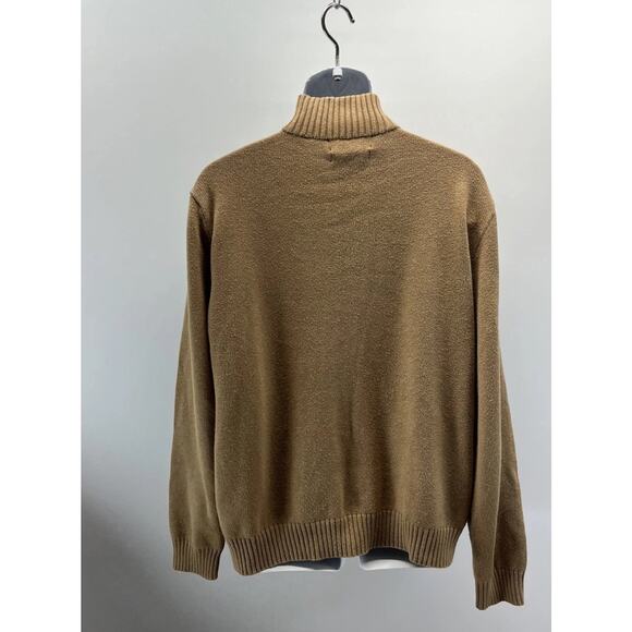 Vintage 90s Polo Ralph Lauren Mens 2XL Cotton Knit 1/2 Zip Sweater Brown - Picture 4 of 6